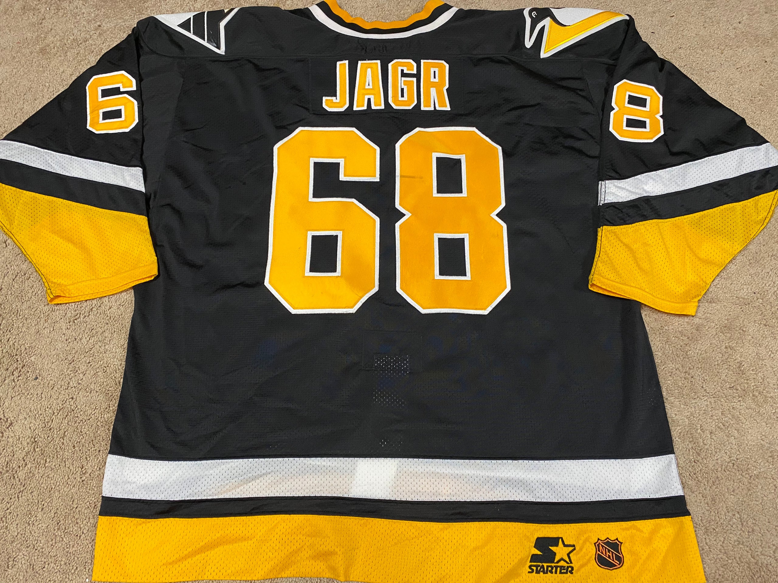 Jaromir Jagr 00'01 Black Pittsburgh Penguins Game Worn Jersey