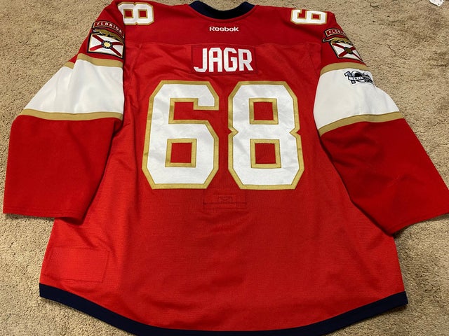 Jaromir Jagr 17'18 Final NHL Season Red Calgary Flames Game Worn Jersey