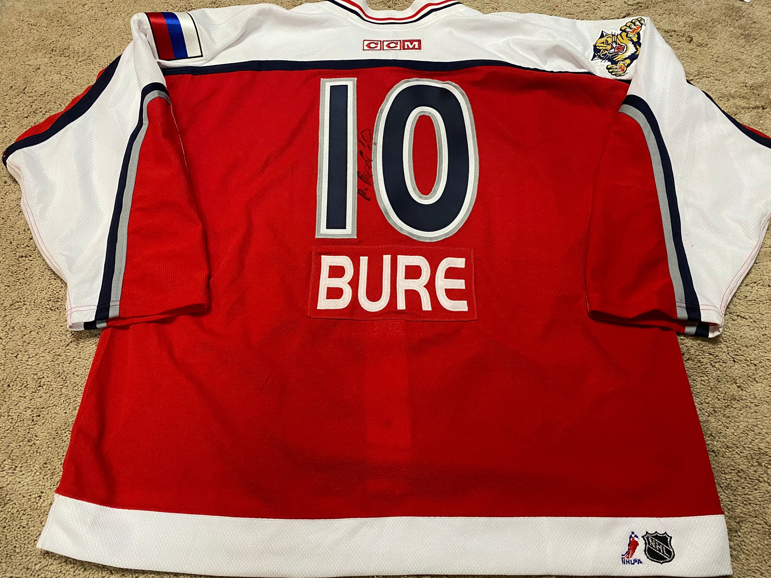 Pavel Bure 2001 Signed NHL All-Star Team Worlds 2nd Period Game Worn Used  Jersey
