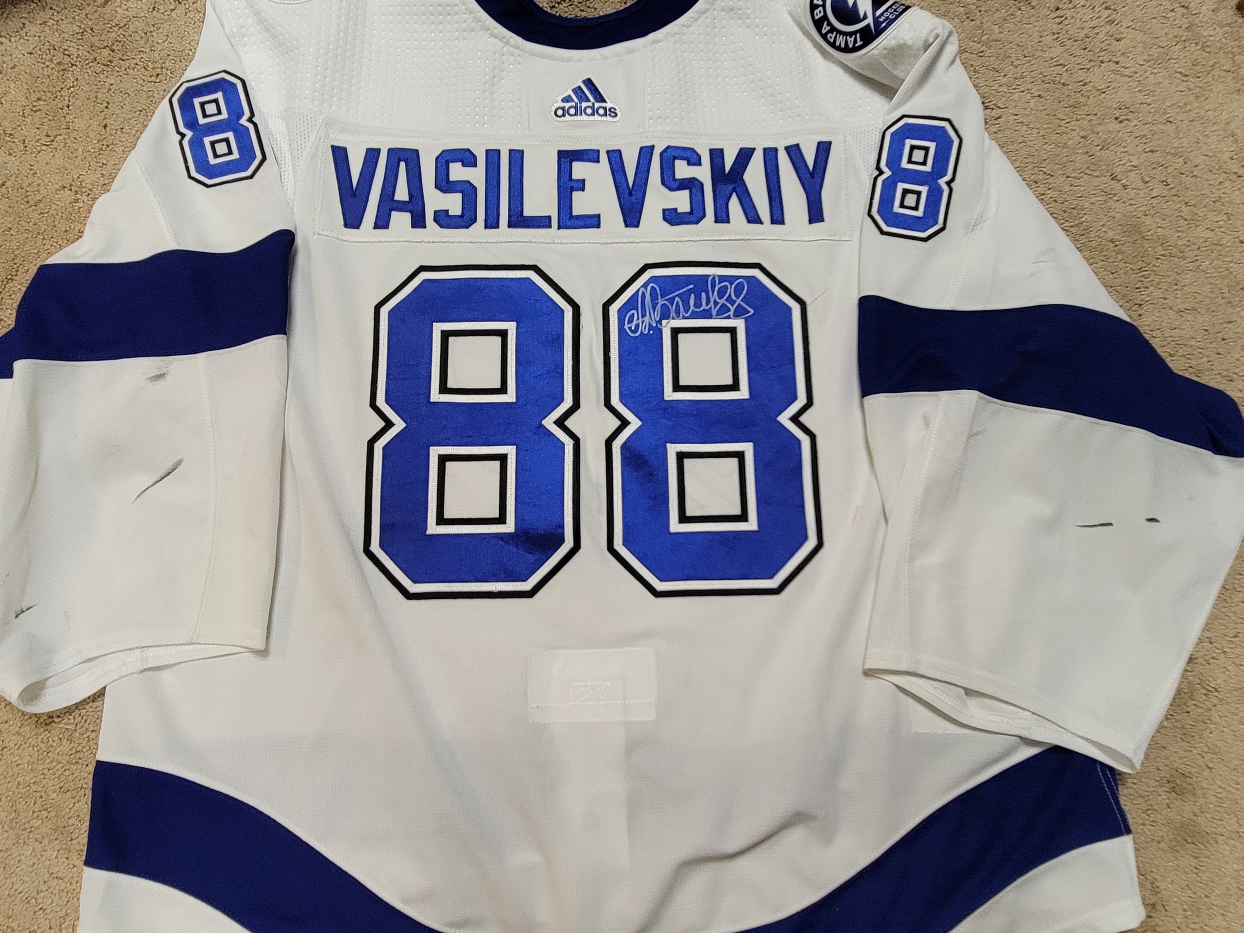 Andrei Vasilevskiy Game Worn Jersey 2017-18 Tampa Bay Lightning